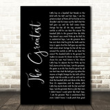Kenny Rogers The Greatest Black Script Song Lyric Art Print