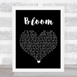 The Paper Kites Bloom Black Heart Song Lyric Wall Art Print