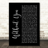Avicii feat Sandro Cavazza Without You Black Script Song Lyric Art Print