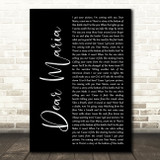 All Time Low Dear Maria Black Script Song Lyric Art Print