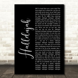 Jeff Buckley Hallelujah Black Script Song Lyric Art Print