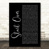 NF Start Over Black Script Song Lyric Art Print