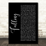 Harry Styles Falling Black Script Song Lyric Art Print