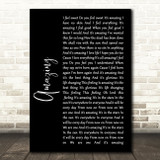One Eskimo Amazing Black Script Song Lyric Art Print