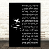 James Blunt High Black Script Song Lyric Art Print