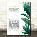 The Kinks Waterloo Sunset Gold Green Botanical Leaves Side Script Song Lyric Art Print