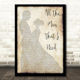 Whitney Houston All The Man That I Need Man Lady Dancing Song Lyric Art Print