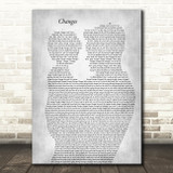 Ossy Osborne and Kelly Osborne Changes Father & Child Grey Song Lyric Art Print