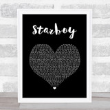 The Weeknd Starboy Black Heart Song Lyric Wall Art Print