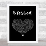 Thomas Rhett Blessed Black Heart Song Lyric Wall Art Print