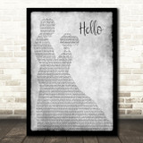 Lionel Richie Hello Grey Man Lady Dancing Song Lyric Art Print
