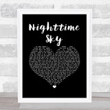 Tiger Army Nighttime Sky Black Heart Song Lyric Wall Art Print