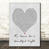 Prince Its Gonna Be a Beautiful Night Grey Heart Song Lyric Art Print