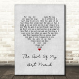 Elvis Presley The Girl of My Best Friend Grey Heart Song Lyric Art Print