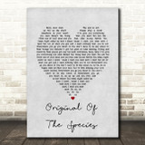 U2 Original Of The Species Grey Heart Song Lyric Art Print