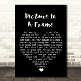 Tom Waits Picture In A Frame Black Heart Song Lyric Wall Art Print