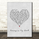 Buddy Holly Raining in My Heart Grey Heart Song Lyric Art Print