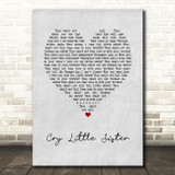 Gerard McMahon Cry Little Sister Grey Heart Song Lyric Art Print