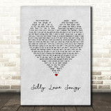 Paul McCartney and Wings Silly Love Songs Grey Heart Song Lyric Art Print