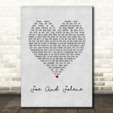 The White Buffalo Joe And Jolene Grey Heart Song Lyric Art Print