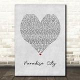 Guns N' Roses Paradise City Grey Heart Song Lyric Art Print