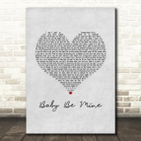 Michael Jackson Baby Be Mine Grey Heart Song Lyric Art Print