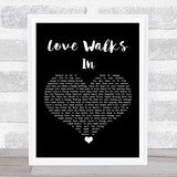 Van Halen Love Walks In Black Heart Song Lyric Wall Art Print