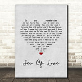Phil Phillips Sea Of Love Grey Heart Song Lyric Art Print