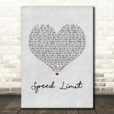 Boyce Avenue Speed Limit Grey Heart Song Lyric Art Print