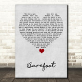 K.D. Lang Barefoot Grey Heart Song Lyric Art Print