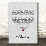 Sarah McLachlan Witness Grey Heart Song Lyric Art Print