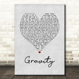 Sara Bareilles Gravity Grey Heart Song Lyric Art Print
