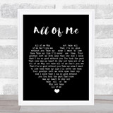 Willie Nelson All Of Me Black Heart Song Lyric Wall Art Print