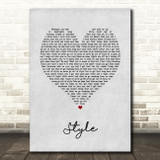 Taylor Swift Style Grey Heart Song Lyric Art Print