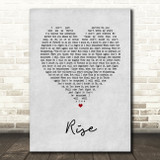 Katy Perry Rise Grey Heart Song Lyric Art Print