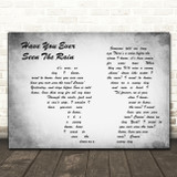 Creedence Clearwater Revival Have You Ever Seen The Rain Man Lady Couple Grey Song Lyric Art Print