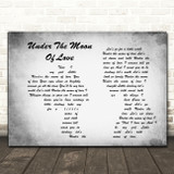 Showaddywaddy Under The Moon Of Love Man Lady Couple Grey Song Lyric Art Print