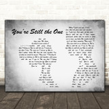Shania Twain Youre Still the One Man Lady Couple Grey Song Lyric Art Print