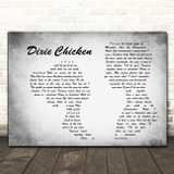 Little Feat Dixie Chicken Man Lady Couple Grey Song Lyric Art Print