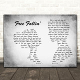 Tom Petty Free Fallin' Man Lady Couple Grey Song Lyric Art Print