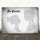 Robbie Williams Go Gentle Man Lady Couple Grey Song Lyric Art Print