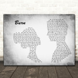 Ellie Goulding Burn Man Lady Couple Grey Song Lyric Art Print