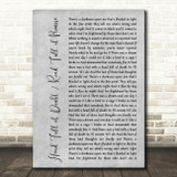 The Avett Brothers Head Full of Doubt Road Full of Promise Grey Rustic Script Song Lyric Art Print