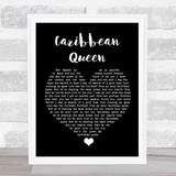 Billy Ocean Caribbean Queen Black Heart Song Lyric Wall Art Print