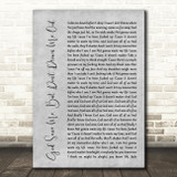 YUNGBLUD God Save Me, But Don't Drown Me Out Grey Rustic Script Song Lyric Art Print