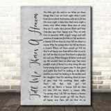 Chris Rea Tell Me There's A Heaven Grey Rustic Script Song Lyric Art Print