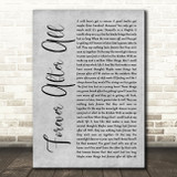 Luke Combs Forever After All Grey Rustic Script Song Lyric Art Print