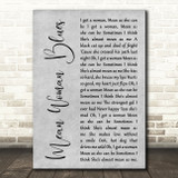 Elvis Presley Mean Woman Blues Grey Rustic Script Song Lyric Art Print