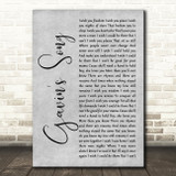 Marc Broussard Gavin's Song Grey Rustic Script Song Lyric Art Print