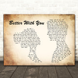 Justin Tyler Better With You Man Lady Couple Song Lyric Art Print
